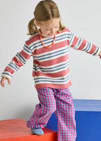 Striped Heavyweight Long Sleeve Tee - Pink