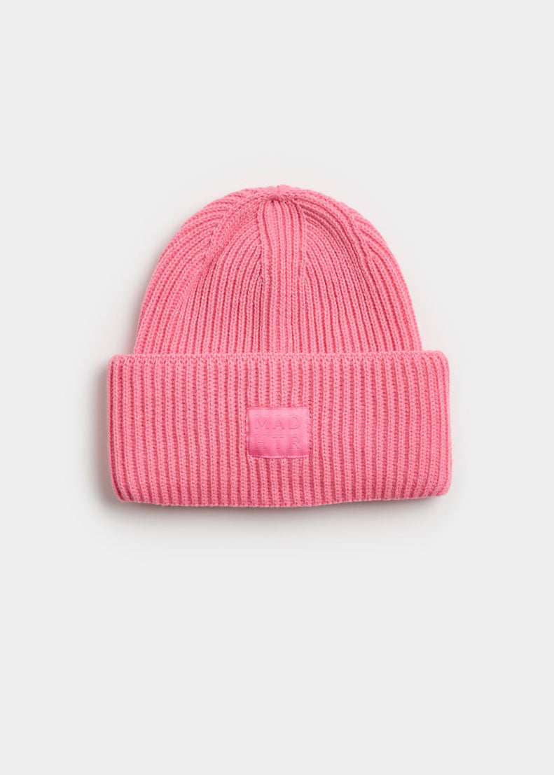 Adult Mad Hatter Ribbed Knit Beanie - Sachet Pink
