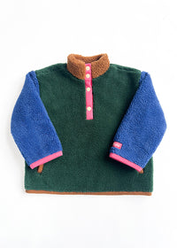 Color Block Fleece Pullover - Pink