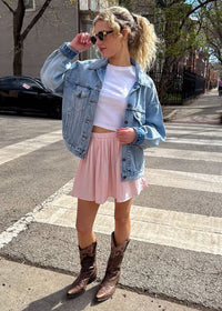 Aria Pleated Mini Skirt - Pink