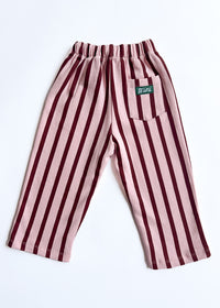 Striped French Terry Pant - Pink & Burgundy