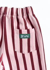Striped French Terry Pant - Pink & Burgundy