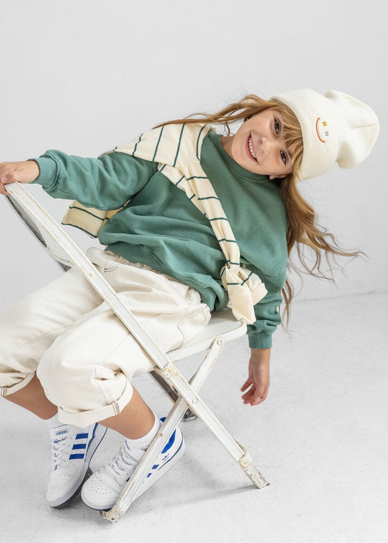 Youth Mad Hatter Smiley Cuff Beanie - Coral Multi