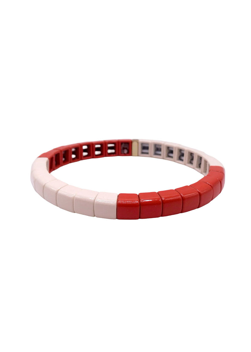 Two-Tone Single Bracelet - Terracotta & Ivory