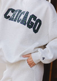 Chicago Collegiate Plaid Mock Neck Sweatshirt - Heather Grey