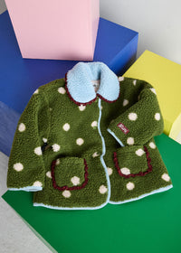 Polka Dot Printed Fleece Jacket