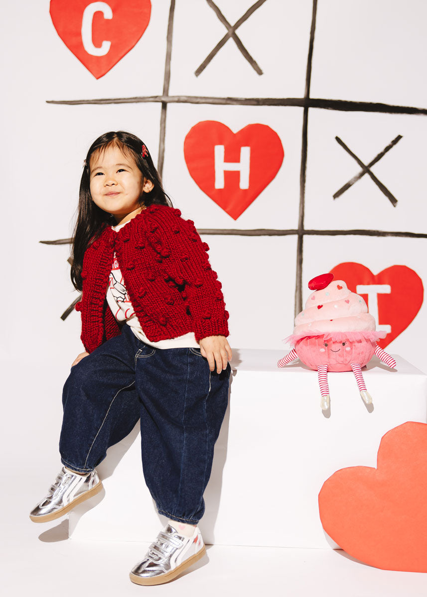 Popcorn Cardigan - Red