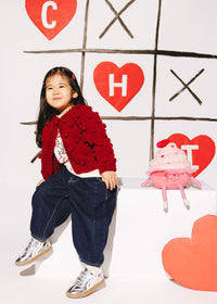 Popcorn Cardigan - Red