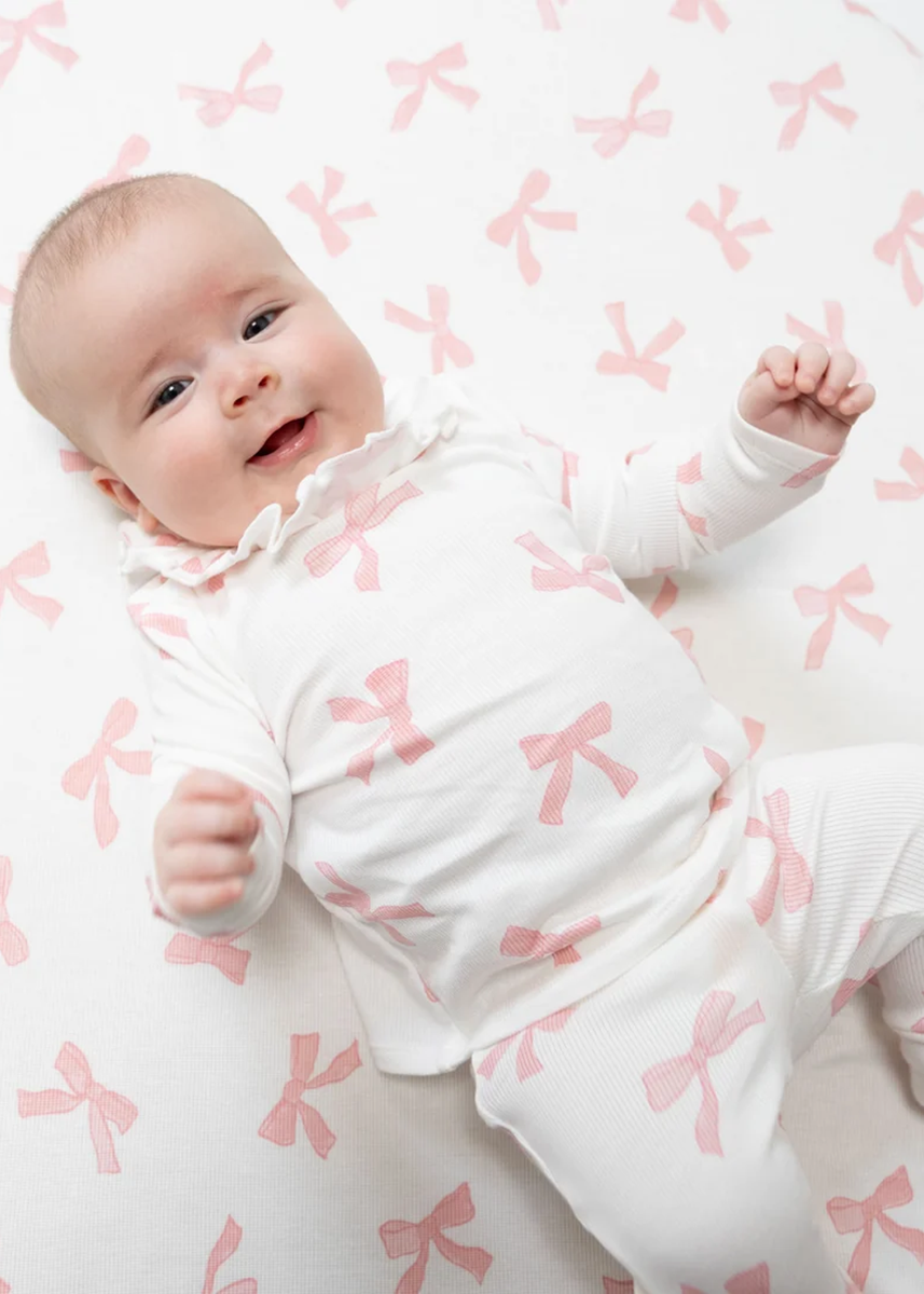 Long Sleeve Ruffle Top & Pant Set - Pretty Bows
