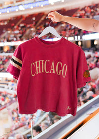 Blackhawks Boxy Crop Tee - Red