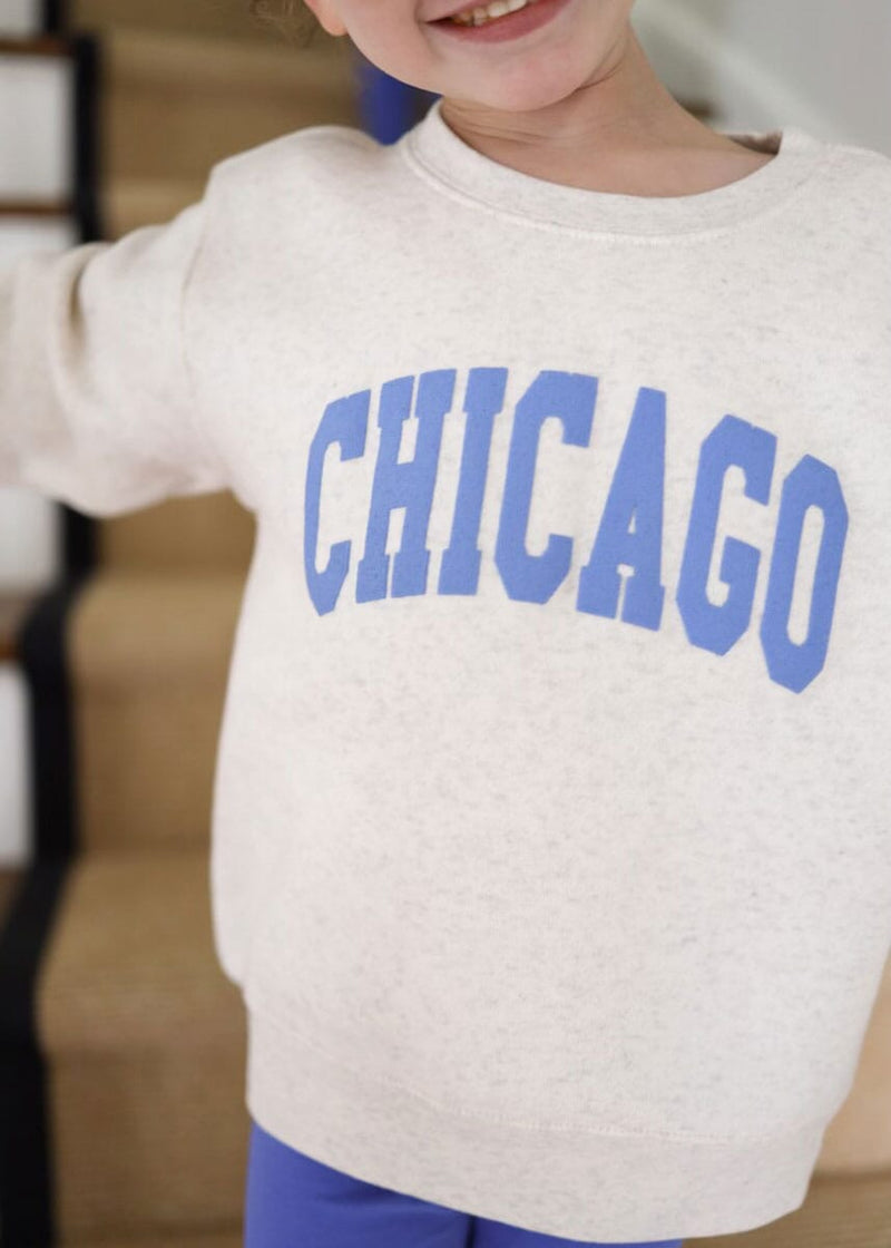Chicago Collegiate Puff Toddler Sweatshirt - Natural Heather