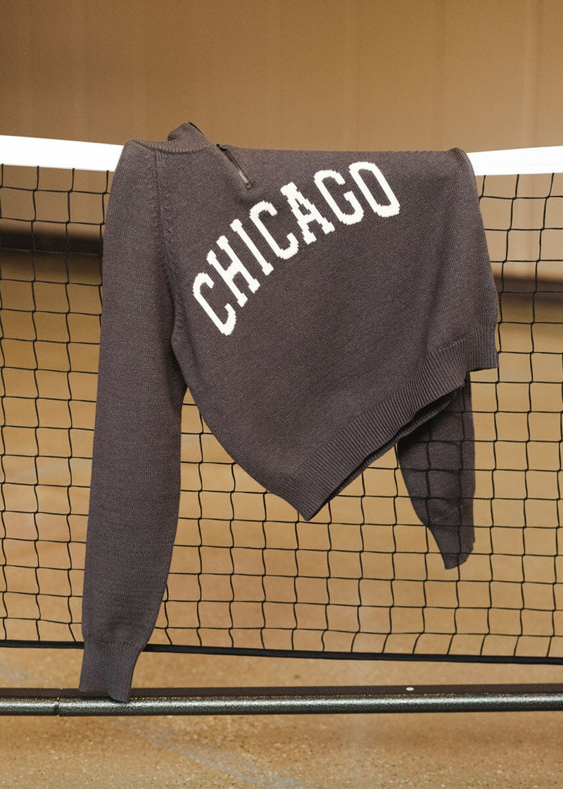 Chicago Knit Quarter Zip - Grey