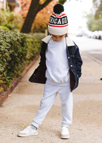 Youth Mad Hatter Chicago Varsity Beanie - Black & Red