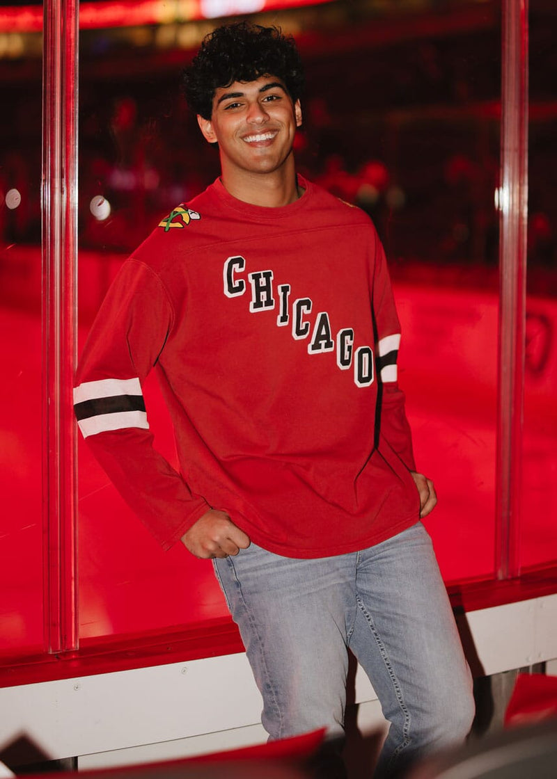Blackhawks Hockey Jersey Tee - Red
