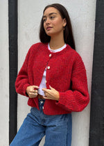 Rachel Oversized Cardigan - Red