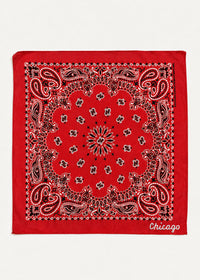 Chicago Stitch Embroidered Bandana - Red