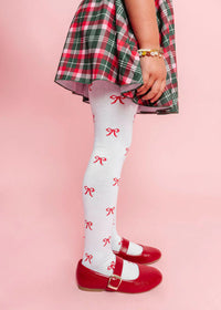 Red Bow Knit Tights