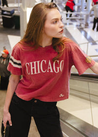 Blackhawks Boxy Crop Tee - Red
