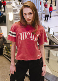 Blackhawks Boxy Crop Tee - Red