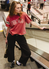 Blackhawks Boxy Crop Tee - Red