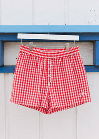 Chi Script Gingham Short - Red
