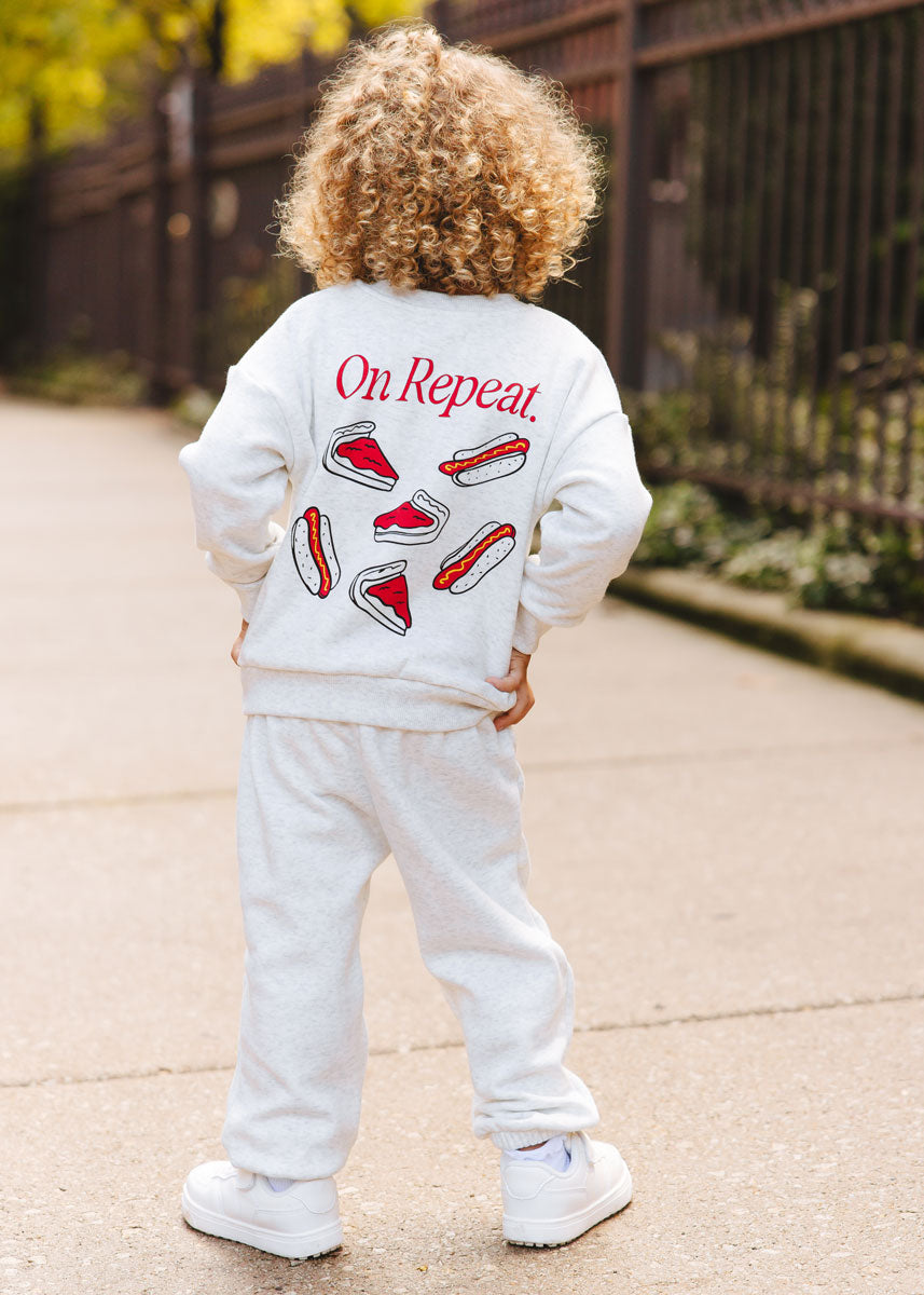 Hot Dog, Deep Dish, Repeat Sweatsuit Set