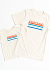 Chicago Retro Stripe Toddler Tee - Red & Blue Combo