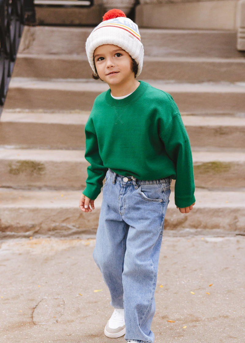 Youth Mad Hatter Chicago Pom Beanie - Retro Red Multi