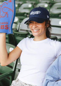 Chicago Cubs Vintage Logo Dad Hat - Navy