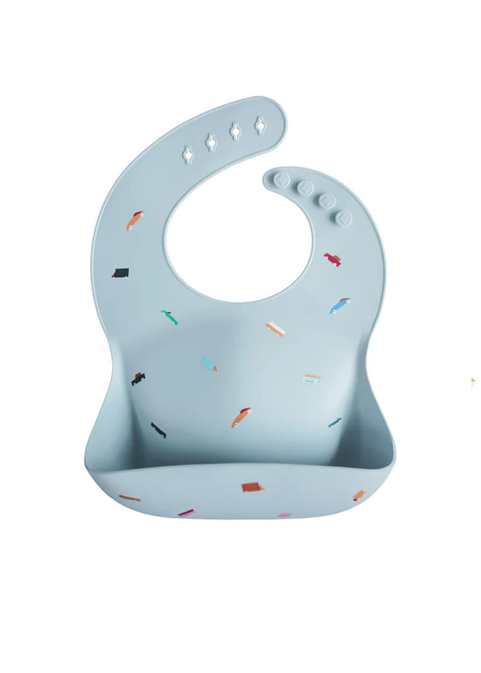 Silicone Baby Bib - Retro Cars