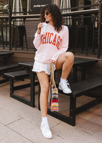 Chicago Reverse Classic Crew Sweatshirt - Pink & Orange