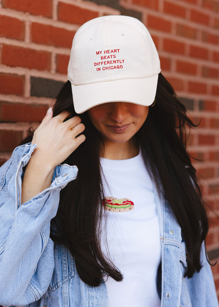 Chicago Heartbeat Dad Hat - Ivory