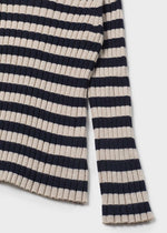 Felicity Ribbed Mock Neck Sweater - Navy