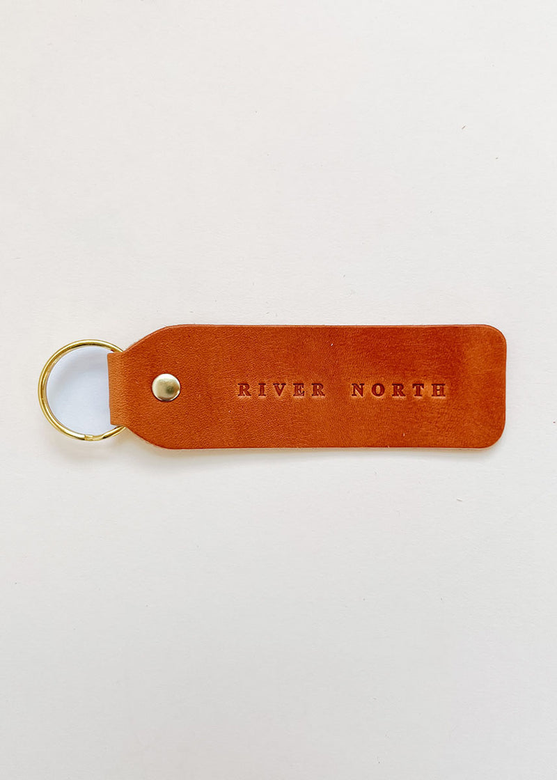 Hand Stamped Leather Keychain - River North