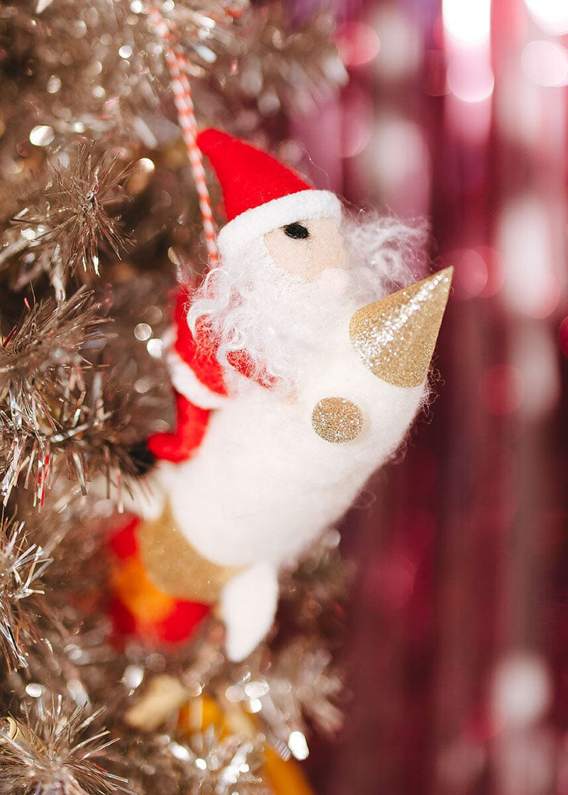 Rocket Santa Ornament