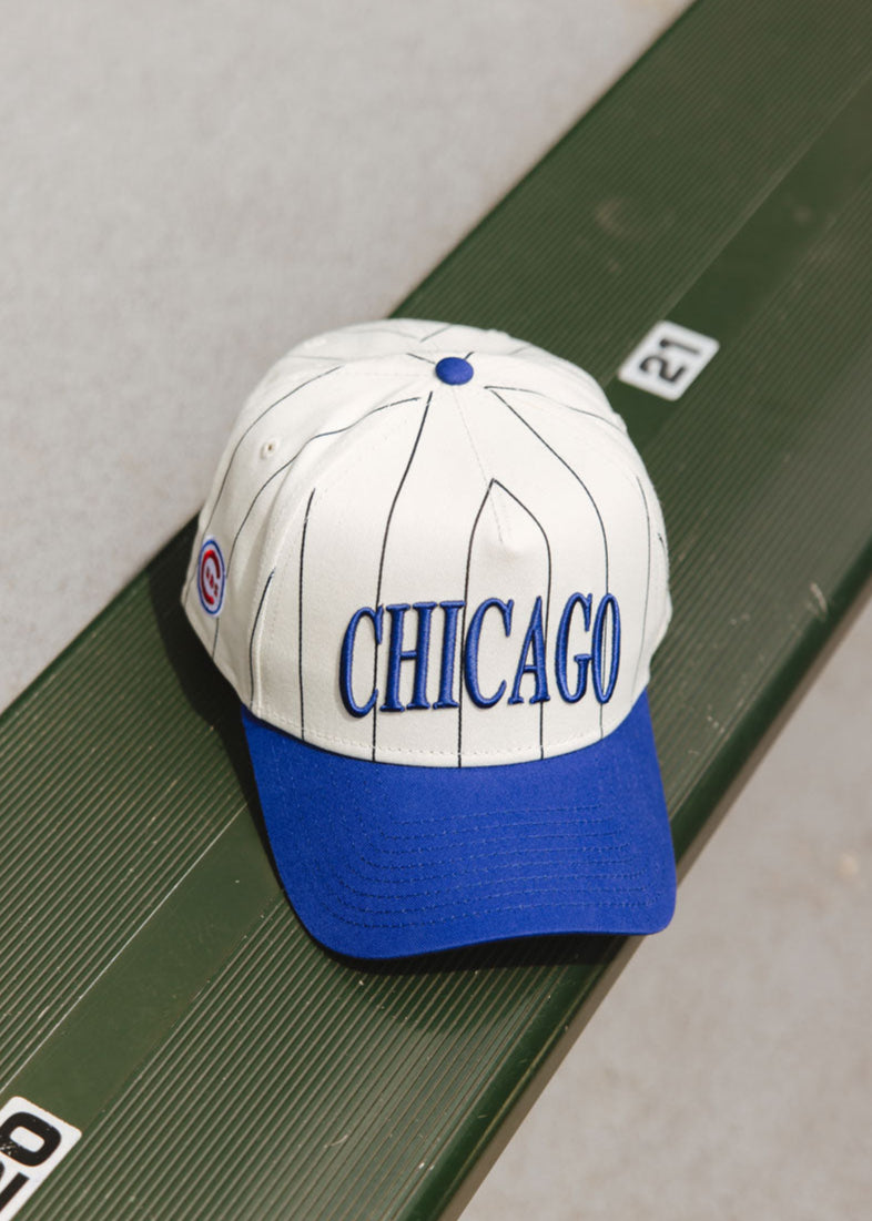 Chicago Cubs Pinstripe Puff Hat - Royal