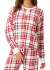 Full Of Holiday Spirit Top - Ivory Plaid