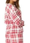 Full Of Holiday Spirit Top - Ivory Plaid