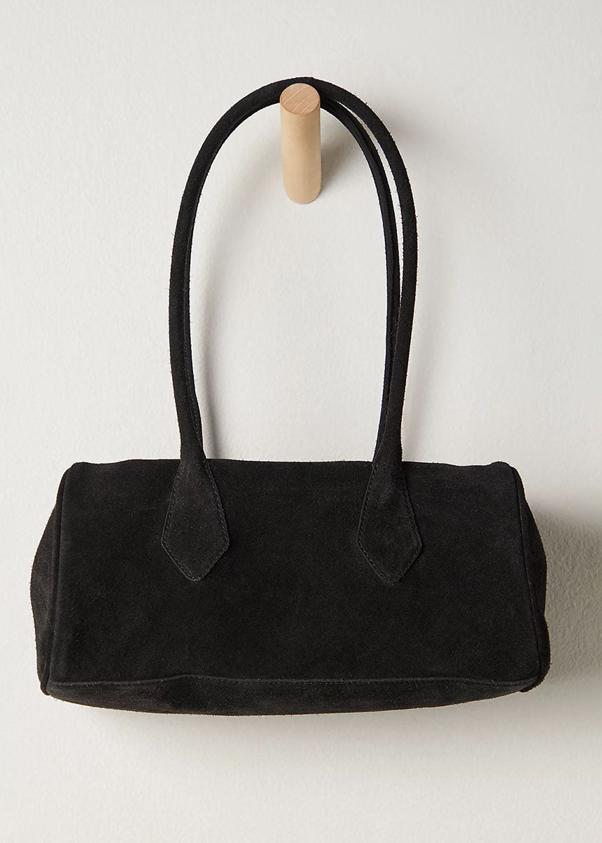 Sierra Suede Shoulder Bag - Black