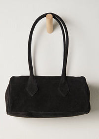 Sierra Suede Shoulder Bag - Black