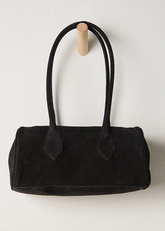 Sierra Suede Shoulder Bag - Black