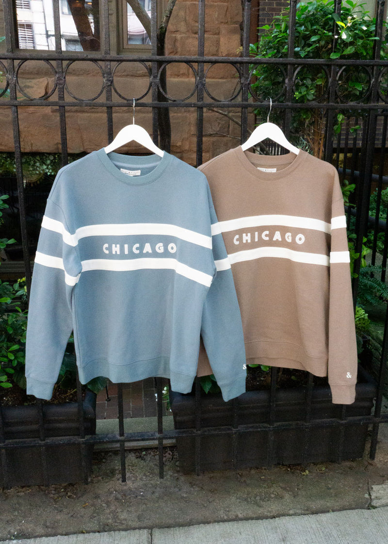 Chicago Oversized Rugby Sweatshirt - Light Blue