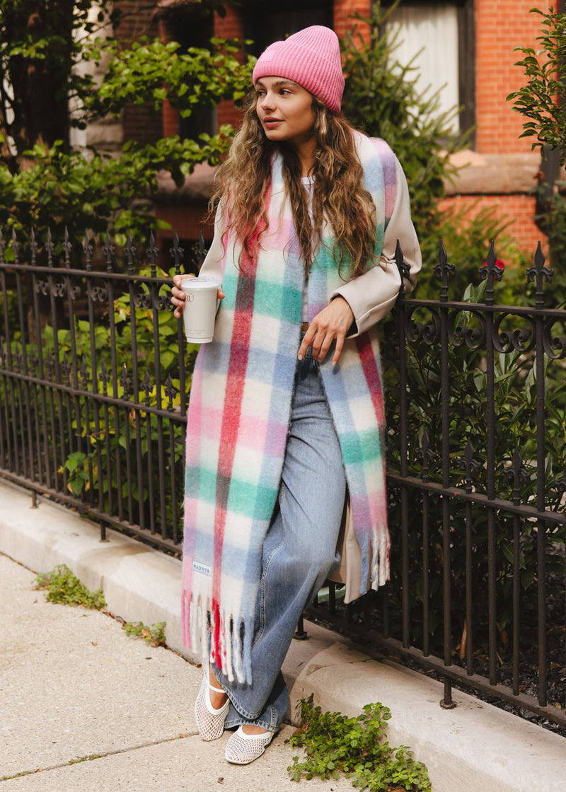 Adult Mad Hatter Ribbed Knit Beanie - Sachet Pink