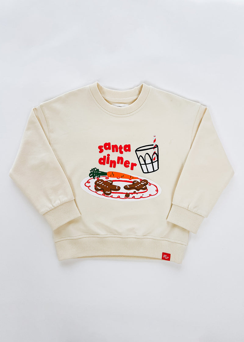 Santa Dinner Oversized Terry Sweatshirt