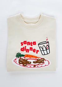 Santa Dinner Oversized Terry Sweatshirt