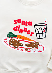 Santa Dinner Oversized Terry Sweatshirt