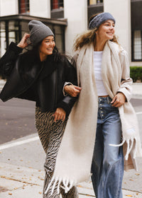 Mad Hatter Faux-Fur Headband - Steel Blue