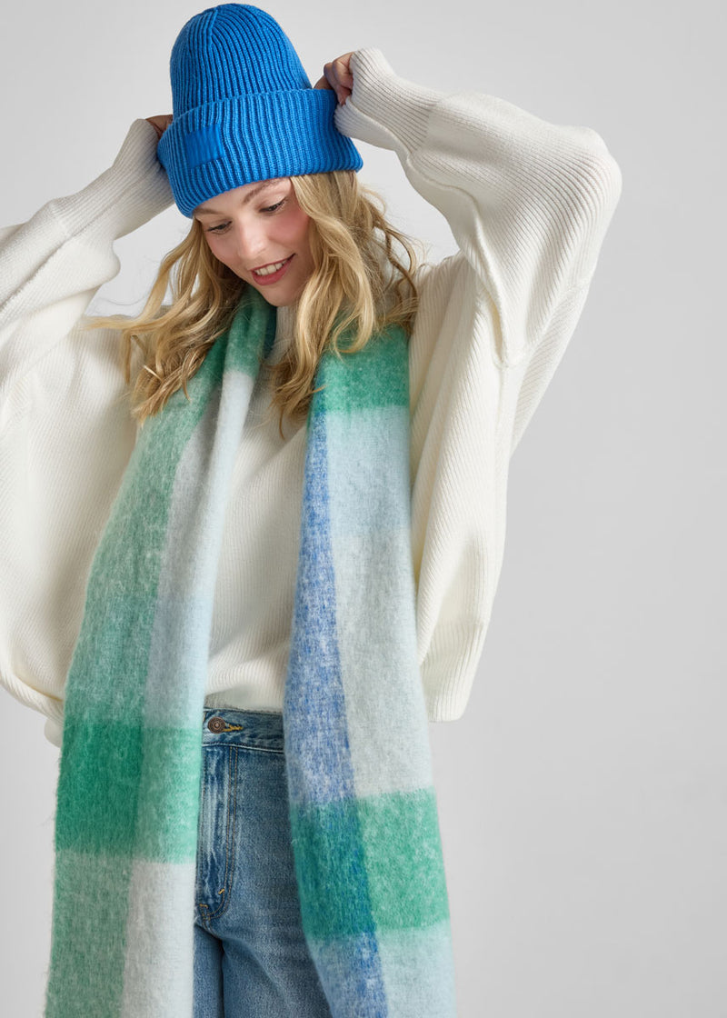 Mad Hatter Oversized Blanket Scarf - Blue-Multi