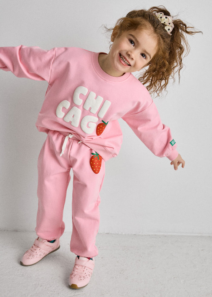 Chicago Strawberry Terry Oversized Sweatsuit Set