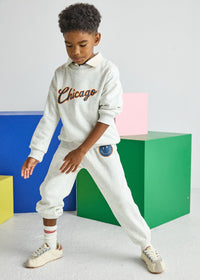 Chicago Script Sweatsuit Set - Heather Grey